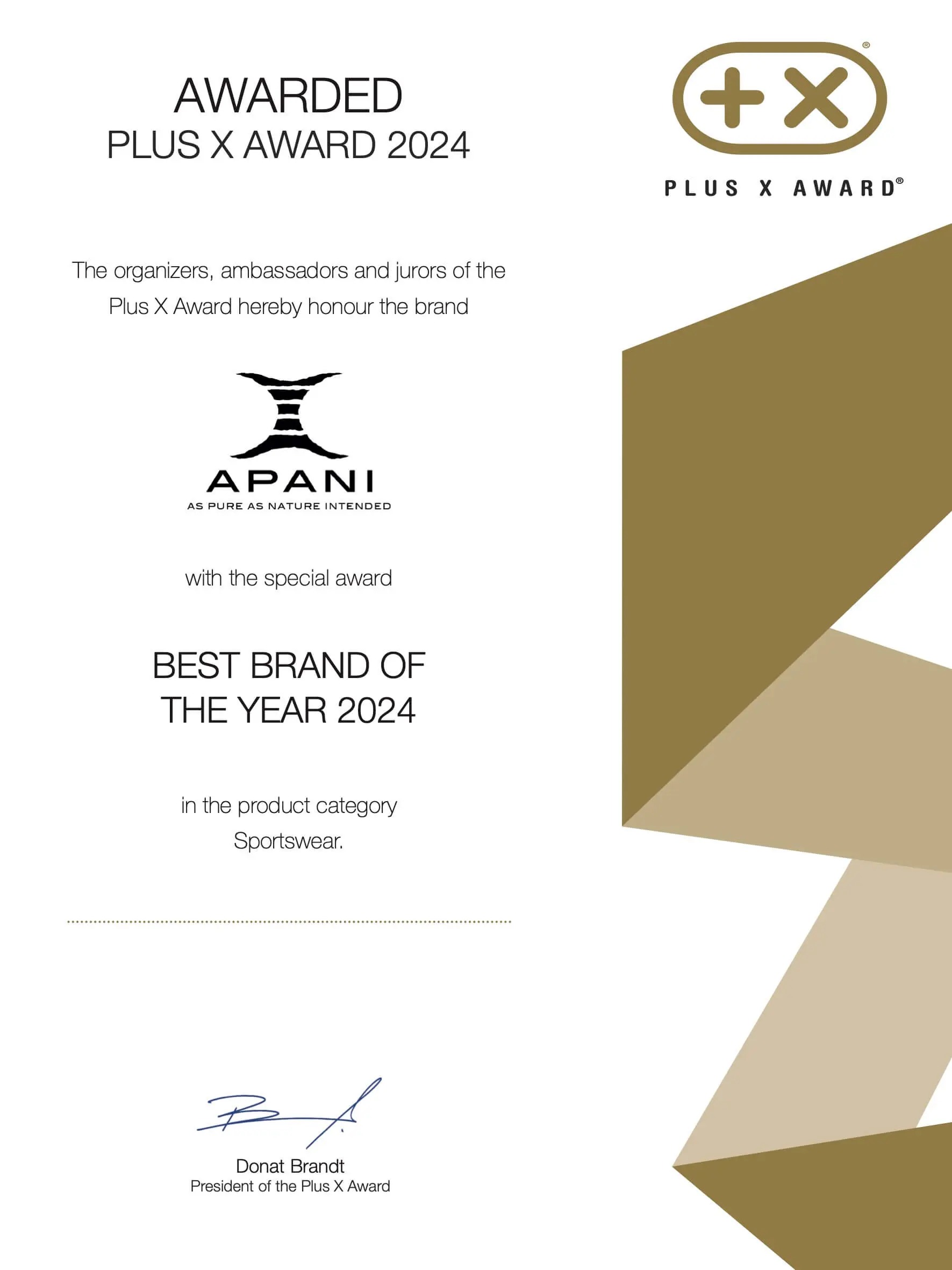 Plus X Award 2024 — Best Brand Sportswear