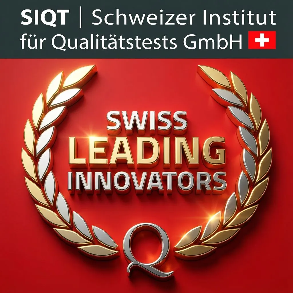 Swiss Leading Innovation 2026 — recognition from the Swiss Institute for Quality Testing